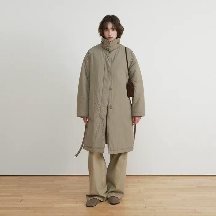 텐더 발마칸 로브 패디드 코트_Khaki