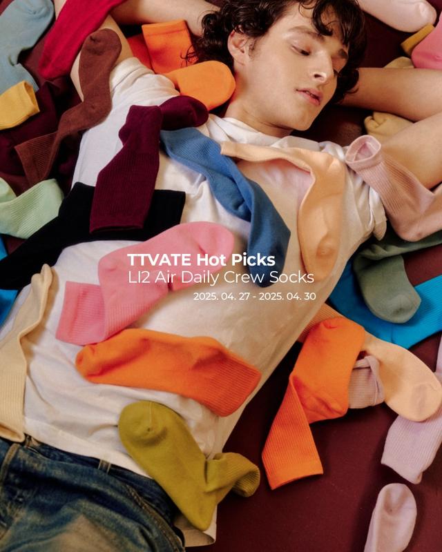 [LI2 x 티티바트] [5Days 5SET] 에어 데일리 크루 삭스