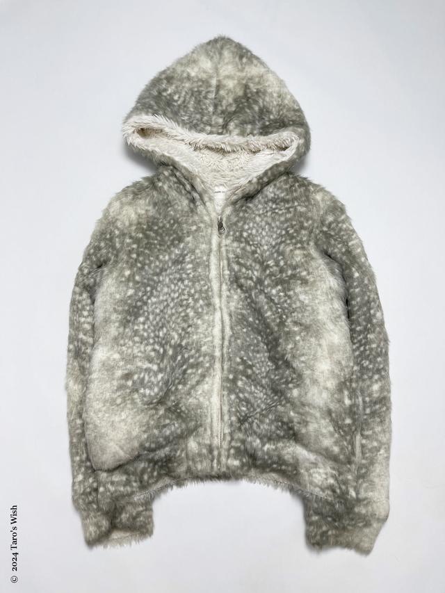 aw2006 bambi angora fur zip up coat with hood, tsumori chisato