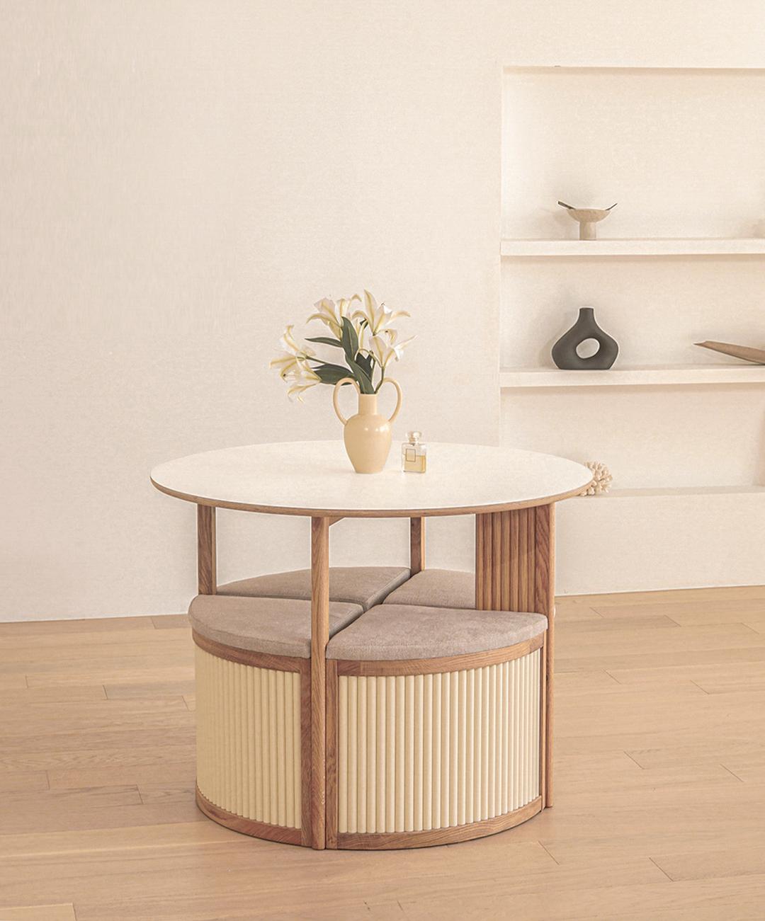 헤르 원형 HPL 테이블 세트