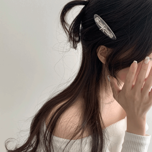 뉴즈 메탈 별 원형핀 헤어 집게핀 헤어핀