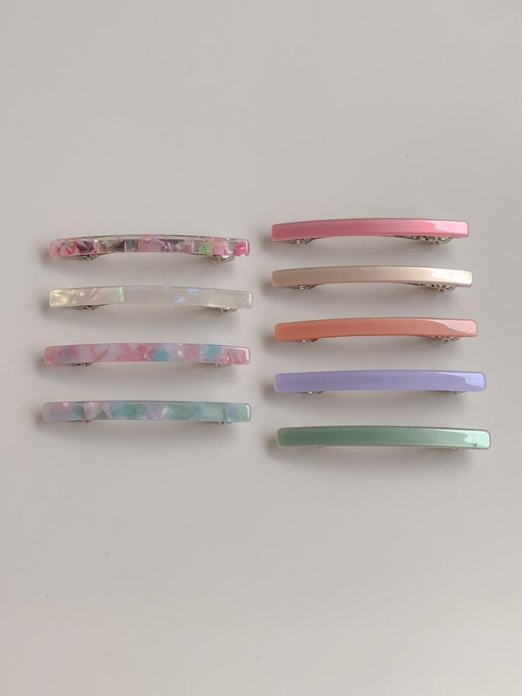 [1+1] 미미 셀룰로오스 마블 컬러 앞머리 자동핀 헤어핀 (9 color)