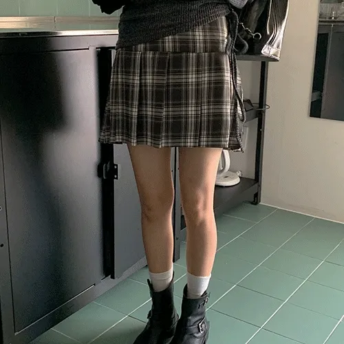 데이비드 체크 스커트 (2color)