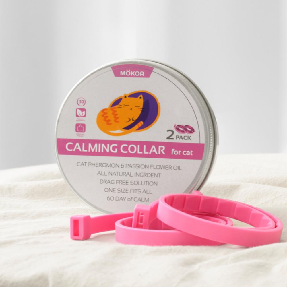 모코아 고양이 카밍칼라 2번들 스카프빕 진정 페로몬 스트레스 완화 센트리 호환
