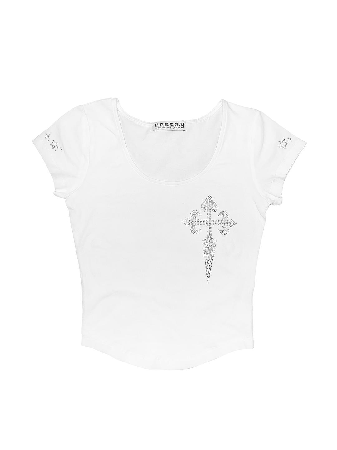 T.K SERAPHIC T SHIRT - WHITE + SILVER