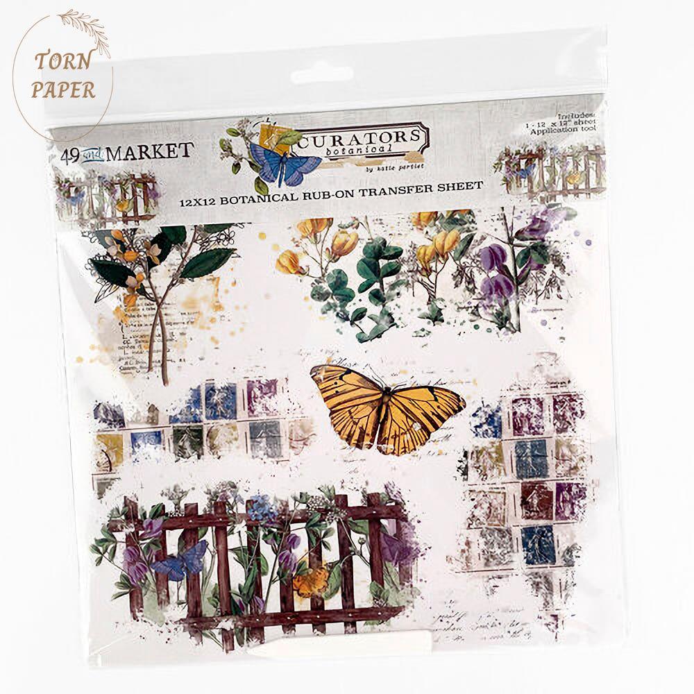 49 and MARKET 30cm Curators Botanical Rub-On 49M-026