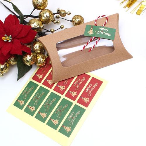 크리스마스 스티커 2번 크라프트(5개씩 10장 100개)