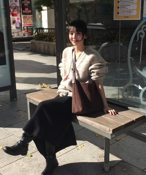 ANC SUEDE HOBO BAG & CARD WALLET SET_5COLOR