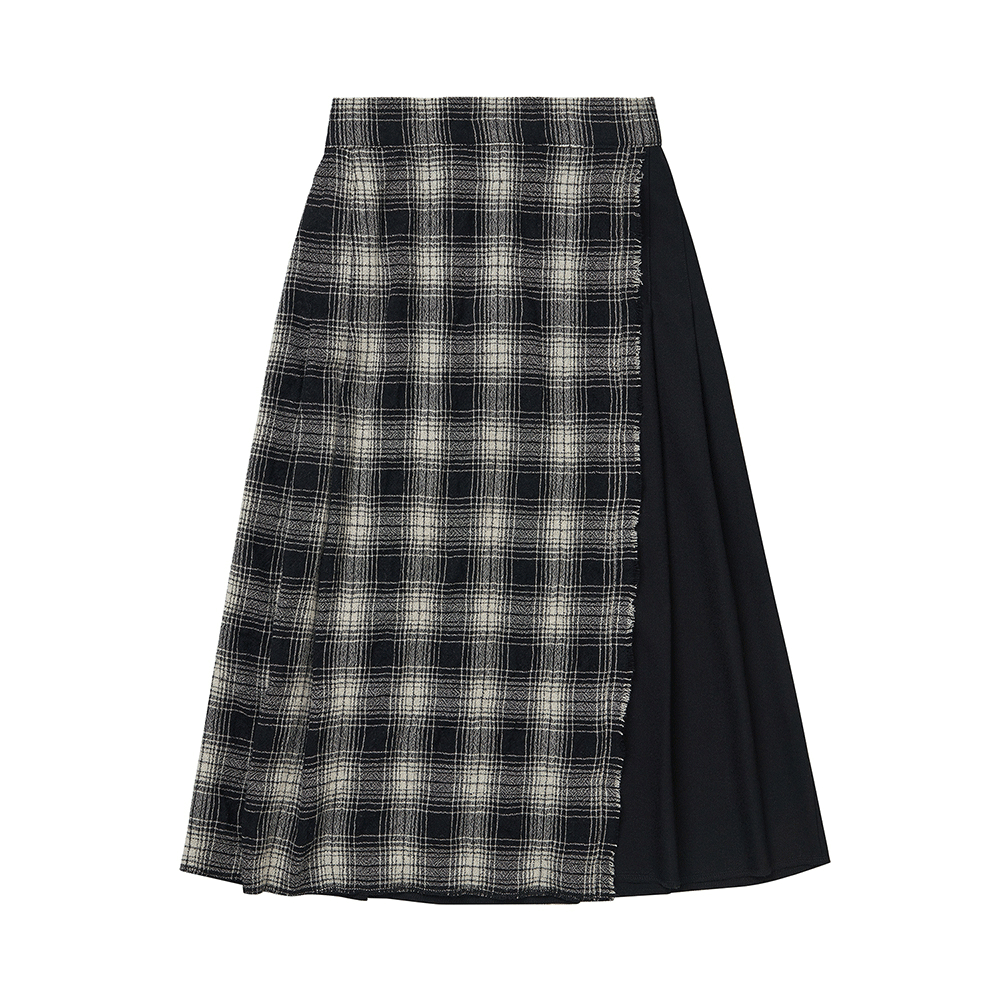 Check Overlap Skirt - Black Check