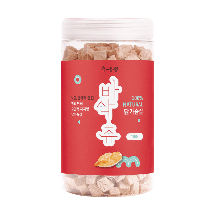 츄통령 바삭츄 동결건조 닭가슴살 대용량 100g