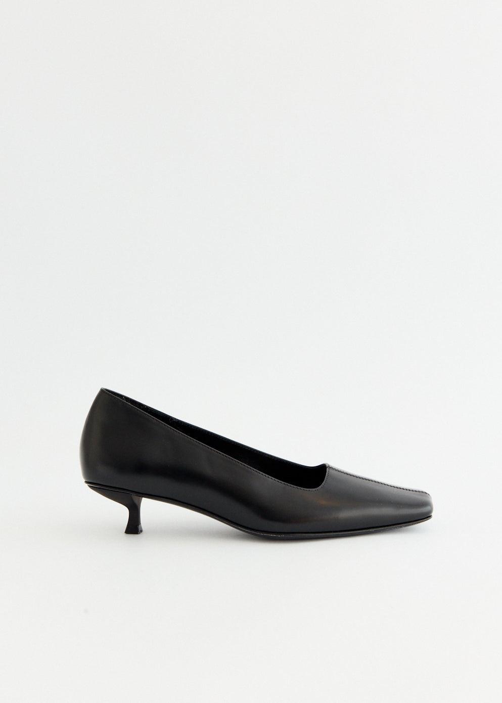 Square Toe Pump - Black / 35