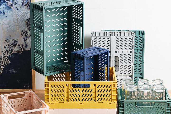 컬러플 밀크 리빙 박스 싱크대 팬트리 수납장 접이식 선반 정리함 5colors