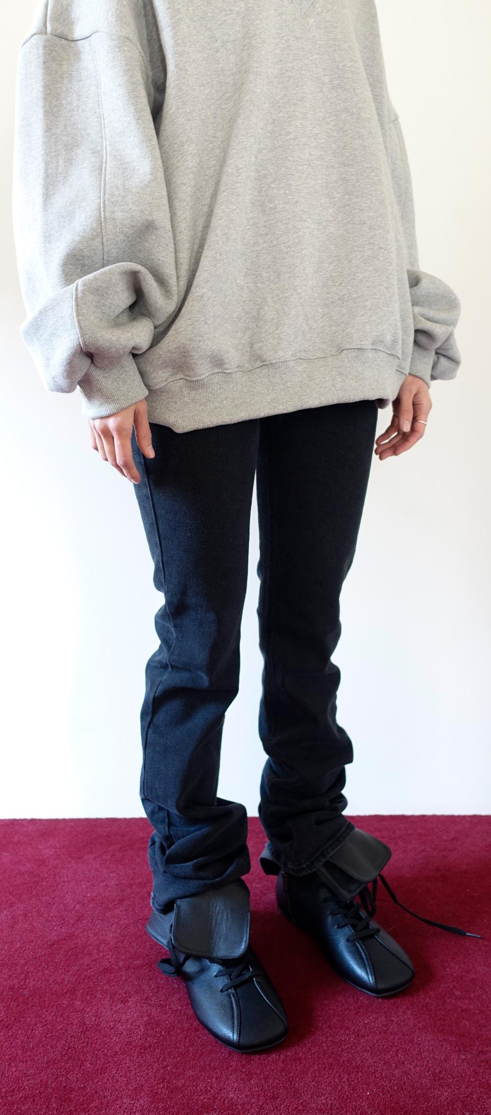 slim bootcut black jean