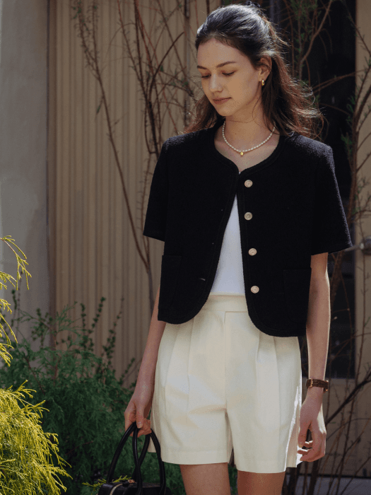 Haper line tweed jacket(Black)