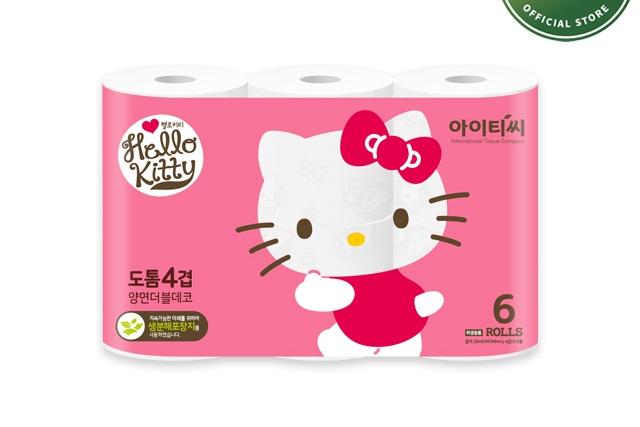 헬로키티 도톰 4겹 6롤 화장지 (25M 6롤X1팩) 총 6롤
