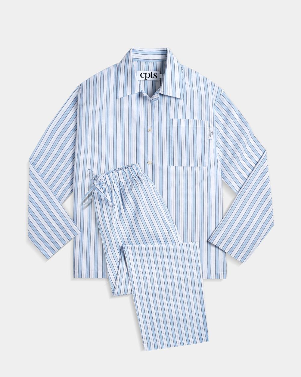 CLASSIC STRIPE PAJAMAS_SKYBLUE & WHITE
