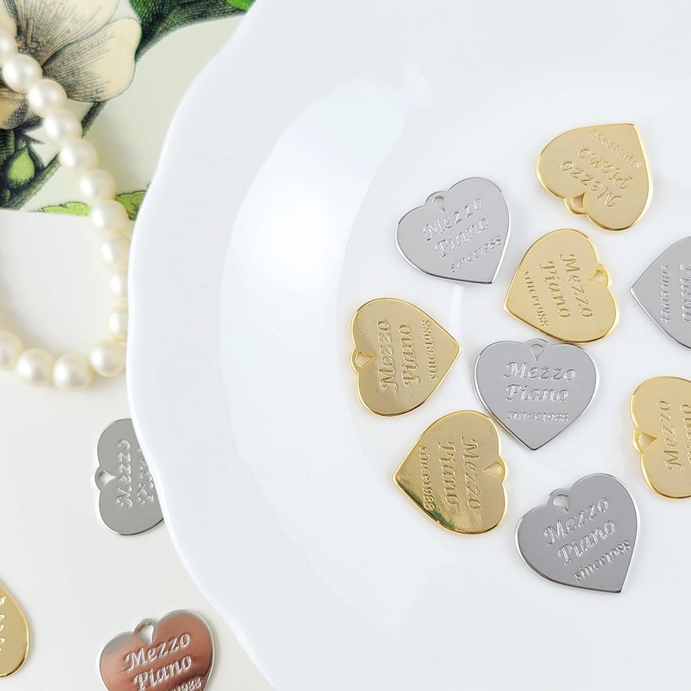 주문제작 가능 로고 이니셜 하트 각인 펜던트 메조피아노 악세사리 참