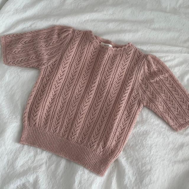 Pla 스칼랩 펀칭 반팔 니트 3color