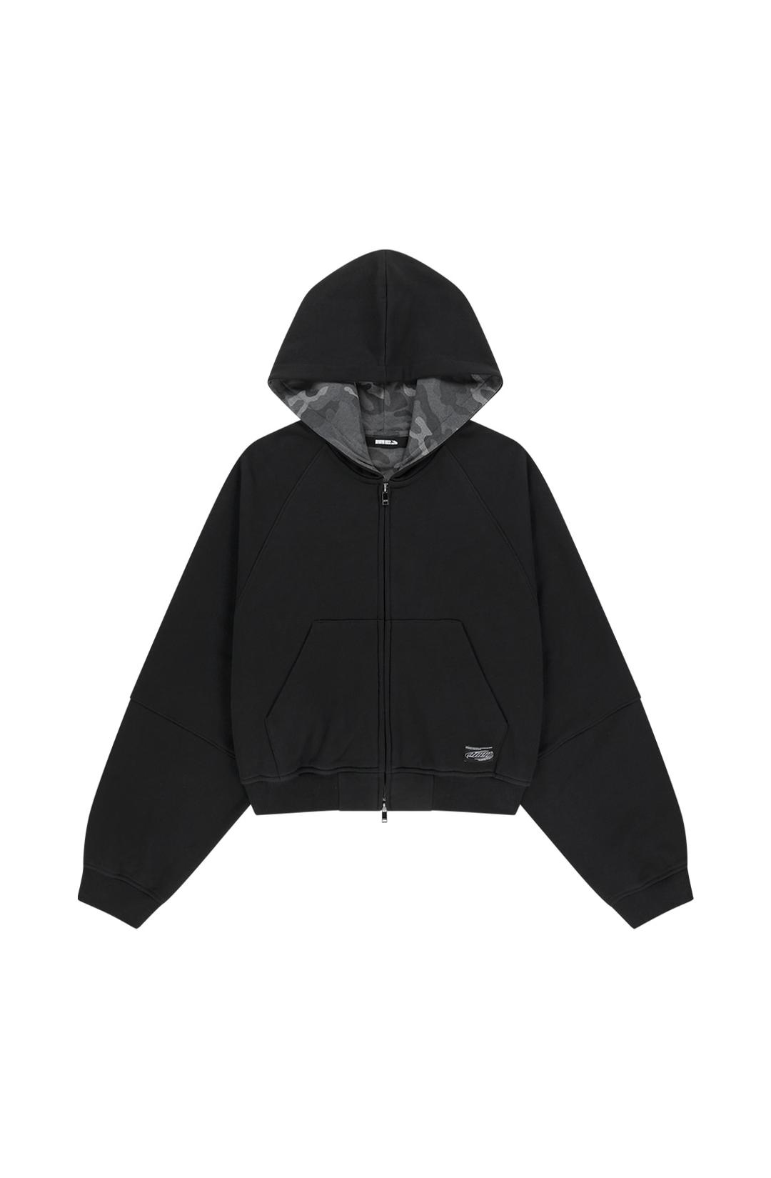 CAMO HOODIE ZIP UP [BLACK]