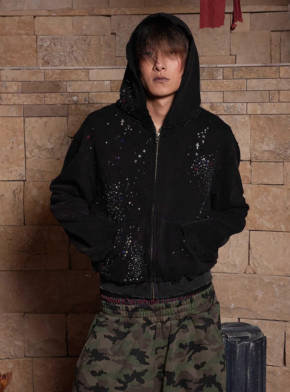 Starry Rhinestone Hoodie