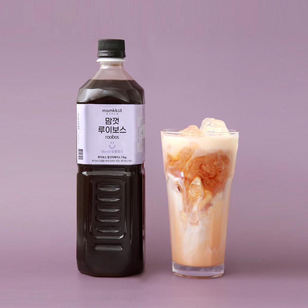 [맘껏푸드랩] 대용량 루이보스 저칼로리 밀크티베이스 1.1kg 카페시럽 무카페인 무설탕