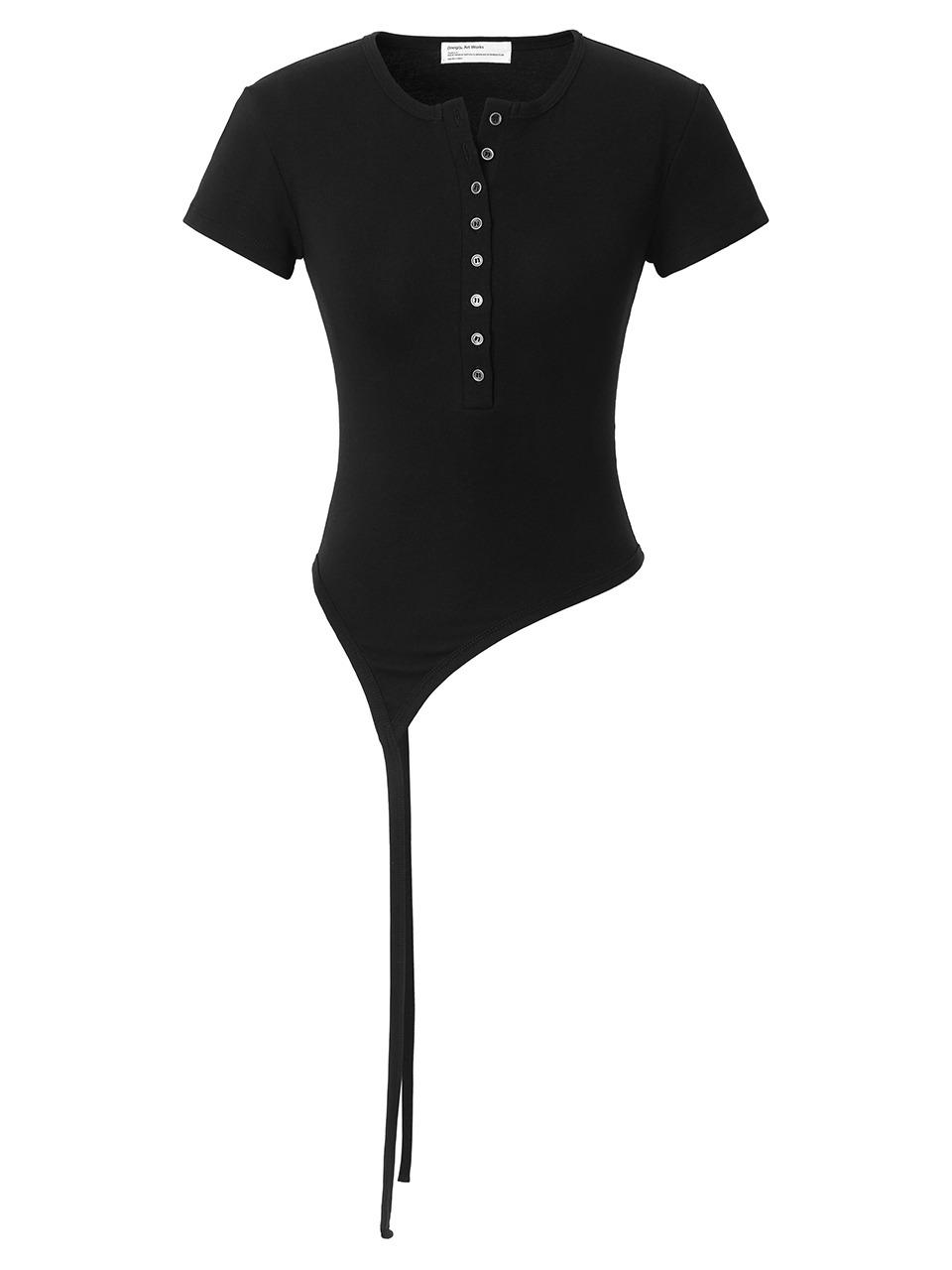 [4th Reorder] Henley Long Strap Tee (black)