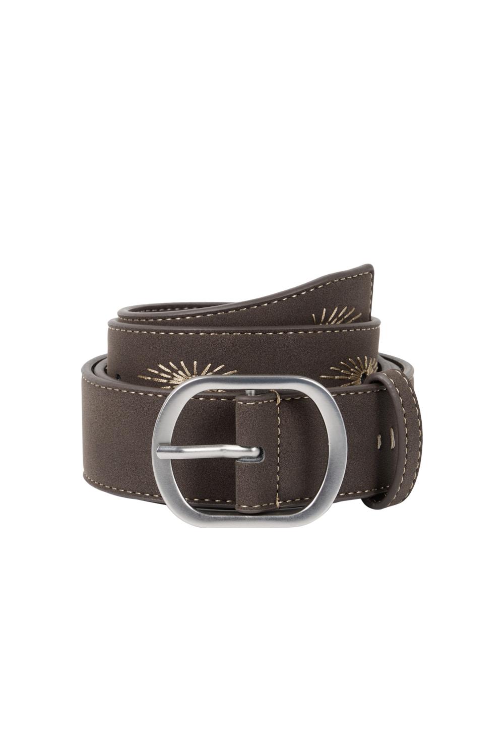 Needlework Studded Belt (Brown)
