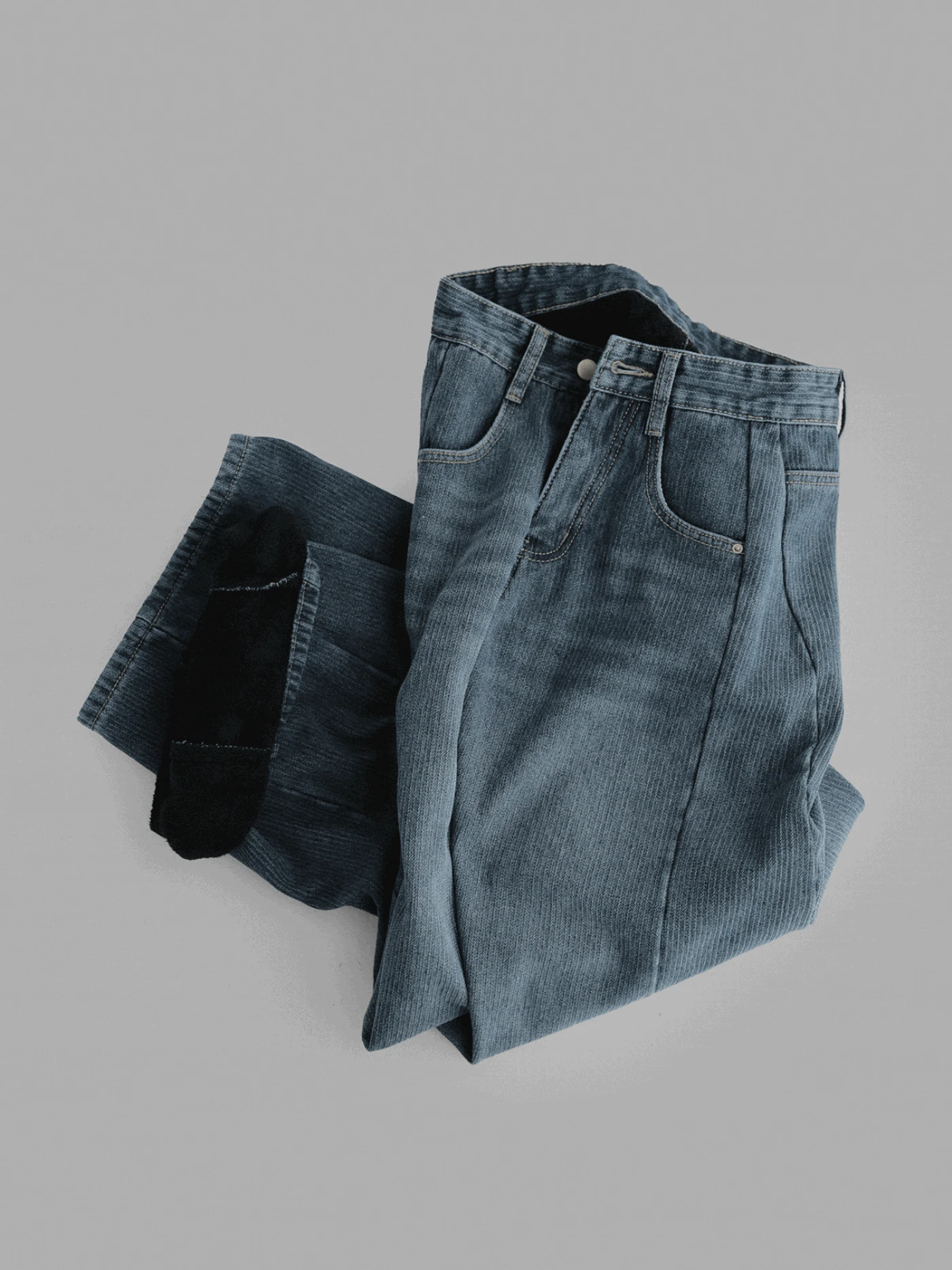 (융기모)스트라이프와이드데님