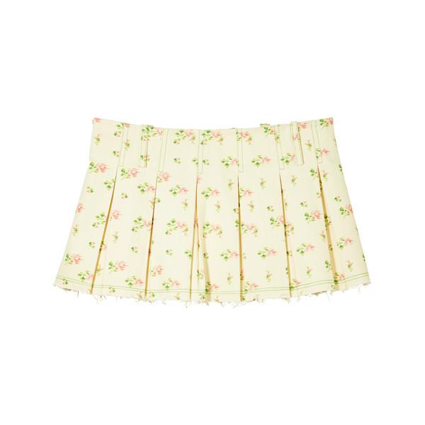 Rose Print Pleated Skirt