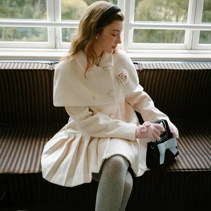 Cest_Pleated half double coat