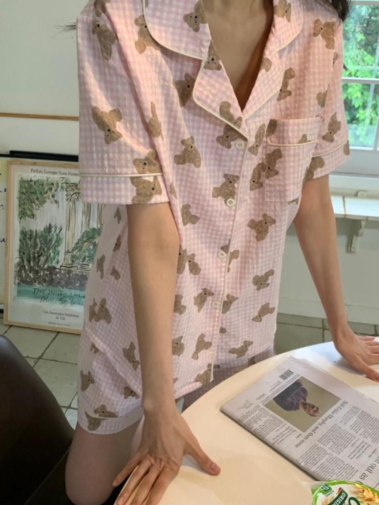 [마인드핑거] 썸머테디베어파자마(상하의/원피스)