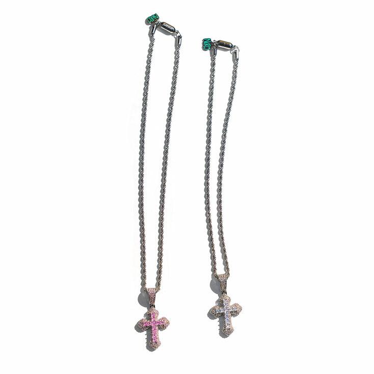 ZiRCONiUM CROSS ROPE CHAiN NECKLACE #111