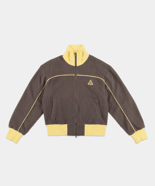 와플 트랙 집업 자켓 브라운
