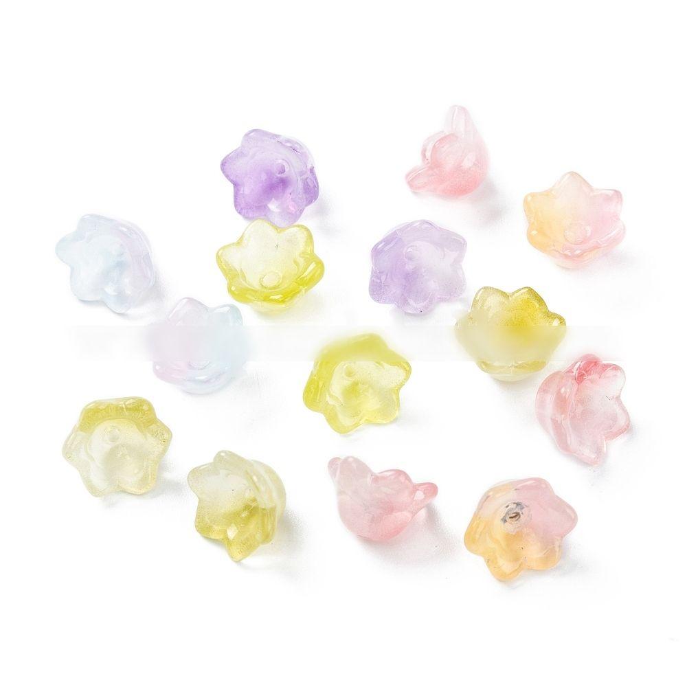 전기도금유리비즈/플로레스은방울꽃/색상혼합/10X11X6.5mm/구멍:1.2mm