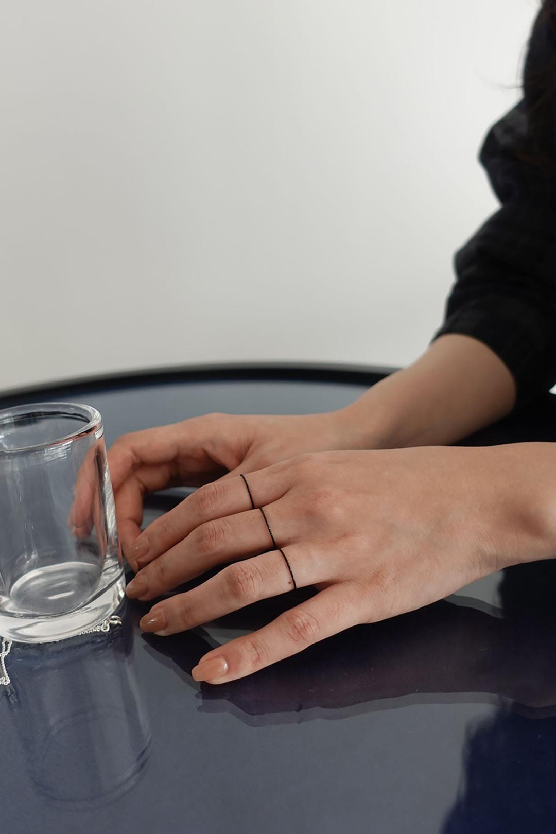 Black thin thin ring