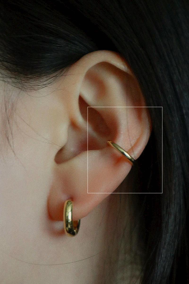 925silver 라운드 슬림 베이직 이어커프 귀찌 1ea (2 color)