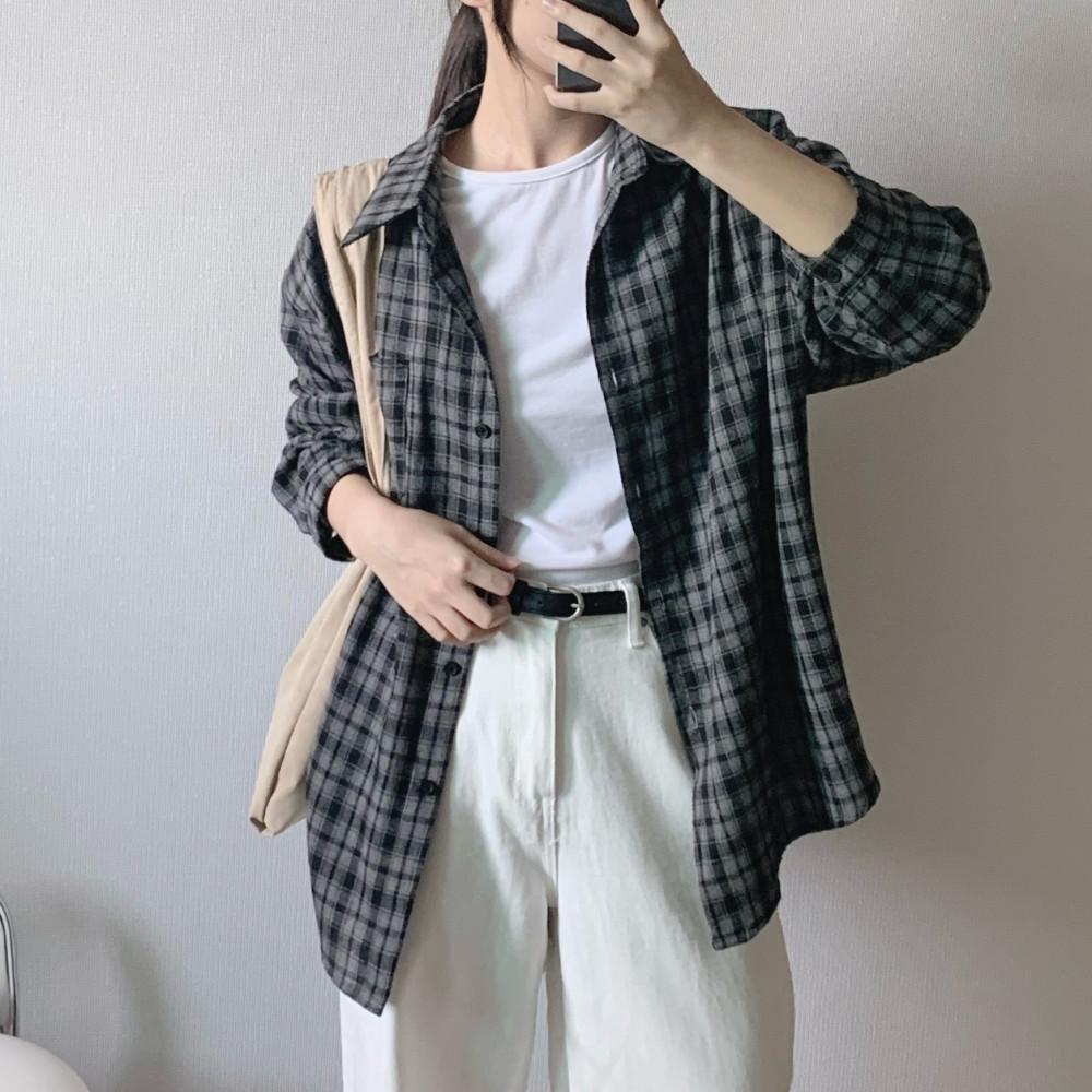 가을체크남방 오버핏체크남방 겨울체크셔츠