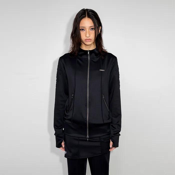 LOGO PATCH ZIP-UP BLACK