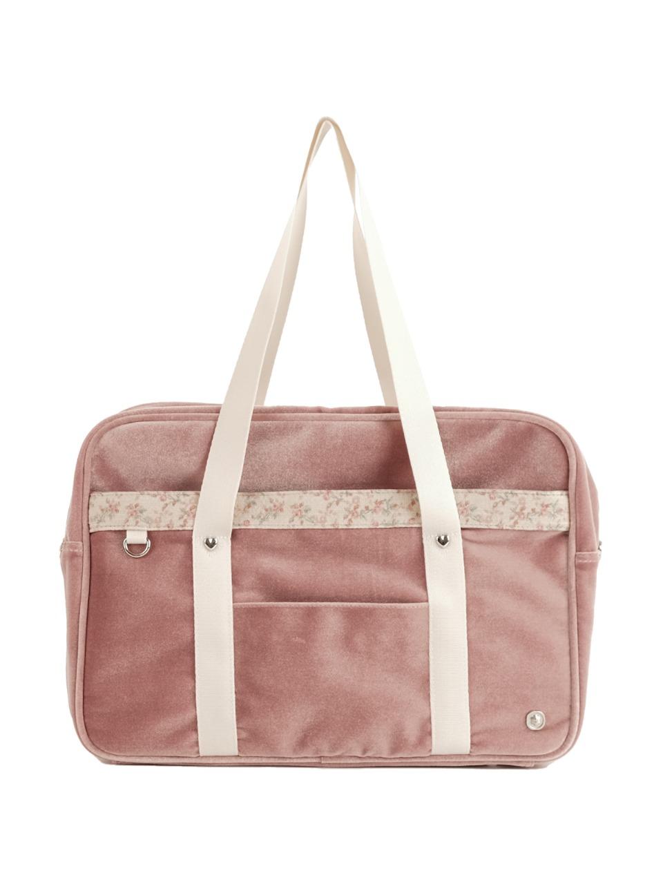 Velvet schoolbag - pink brown