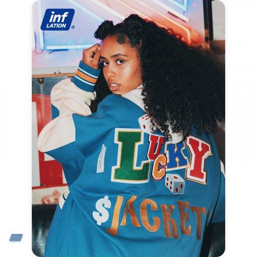 (2 color) Poker Game Stadium Jacket