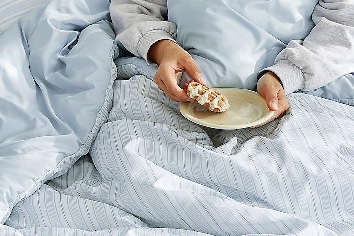 르벤 스트라이프 알러지케어 사계절 먼지없는 다운필 차렵이불세트 S,Q,K