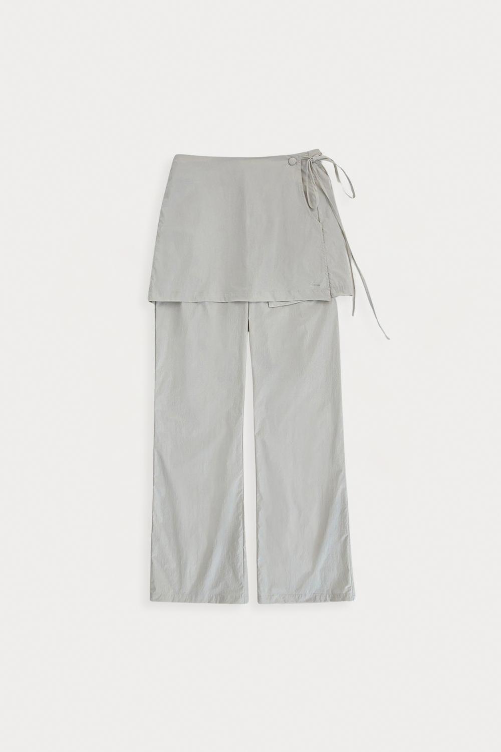 블록쉘 레이어드 스커트 팬츠_Mute Gray