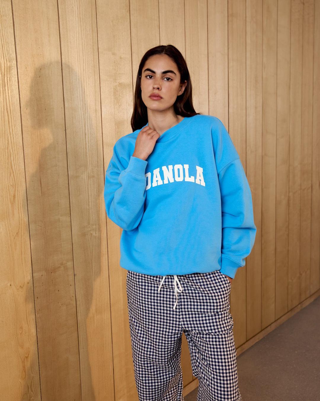Varsity Oversized Sweatshirt - Capri Blue - XS