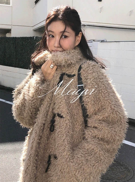 [윈터비❄️/Mayvi] Noelle 퍼 더플 하프 코트 (2 color), 3 온스