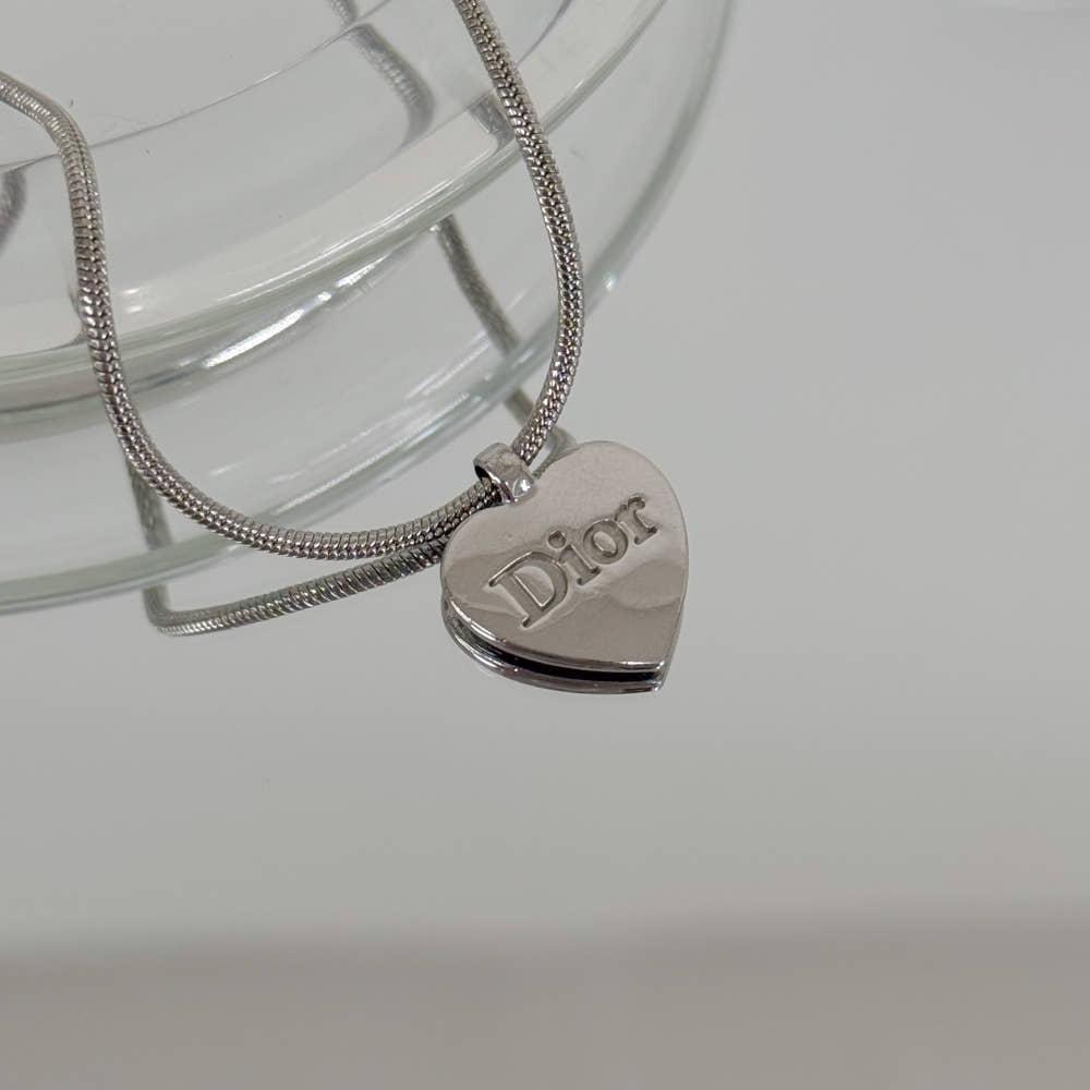 [중고] 빈티지 / 디올 목걸이 실버하트 Dior 목걸이