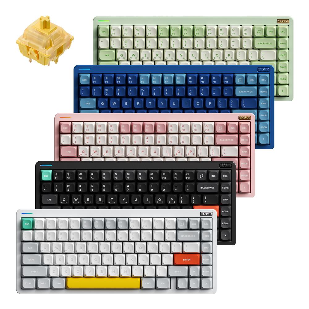 NUPHY Halo75 V2 기계식 키보드 레몬축 블루투스 유선 무선 한영 각인