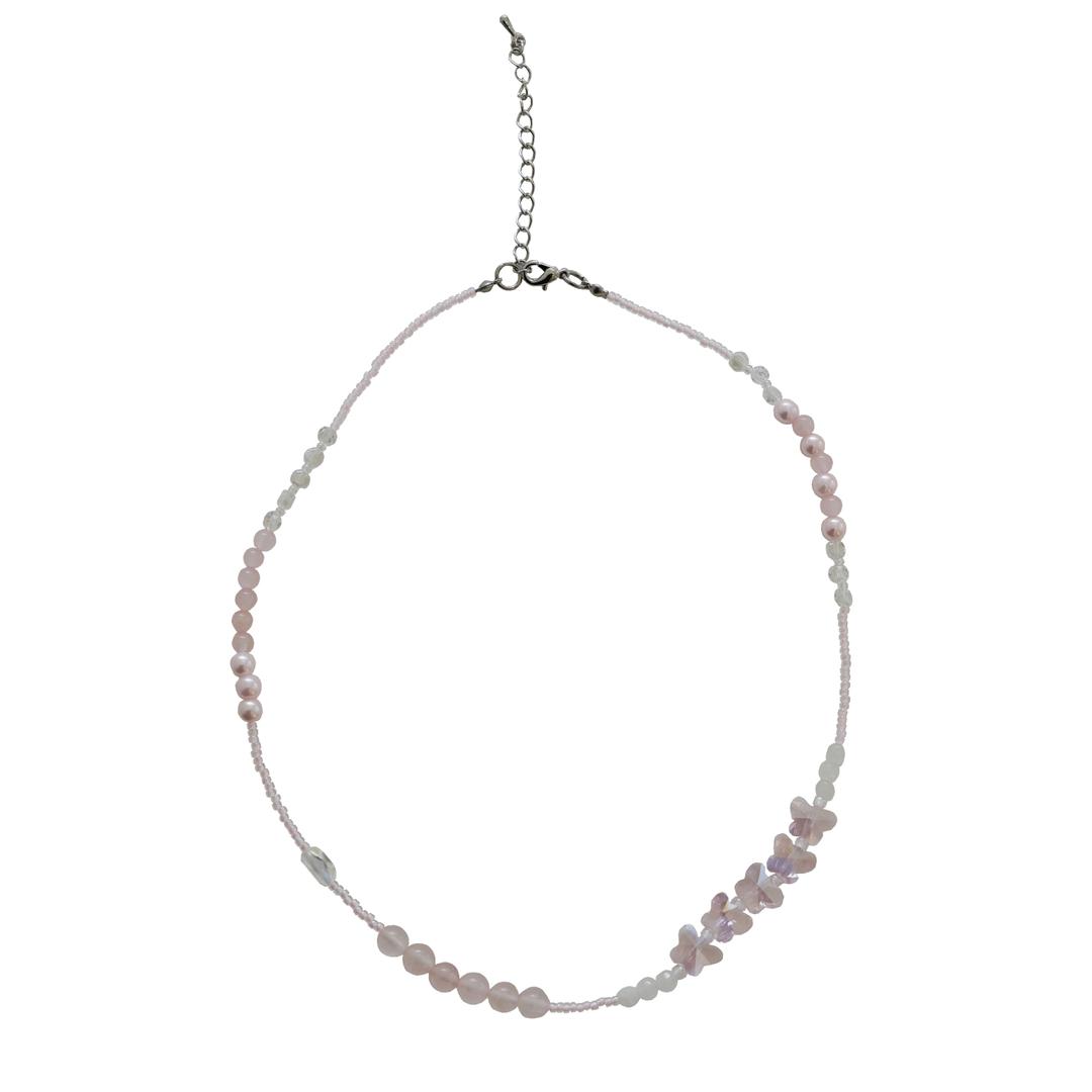 [모크공방] Pink Butterfly Necklace
