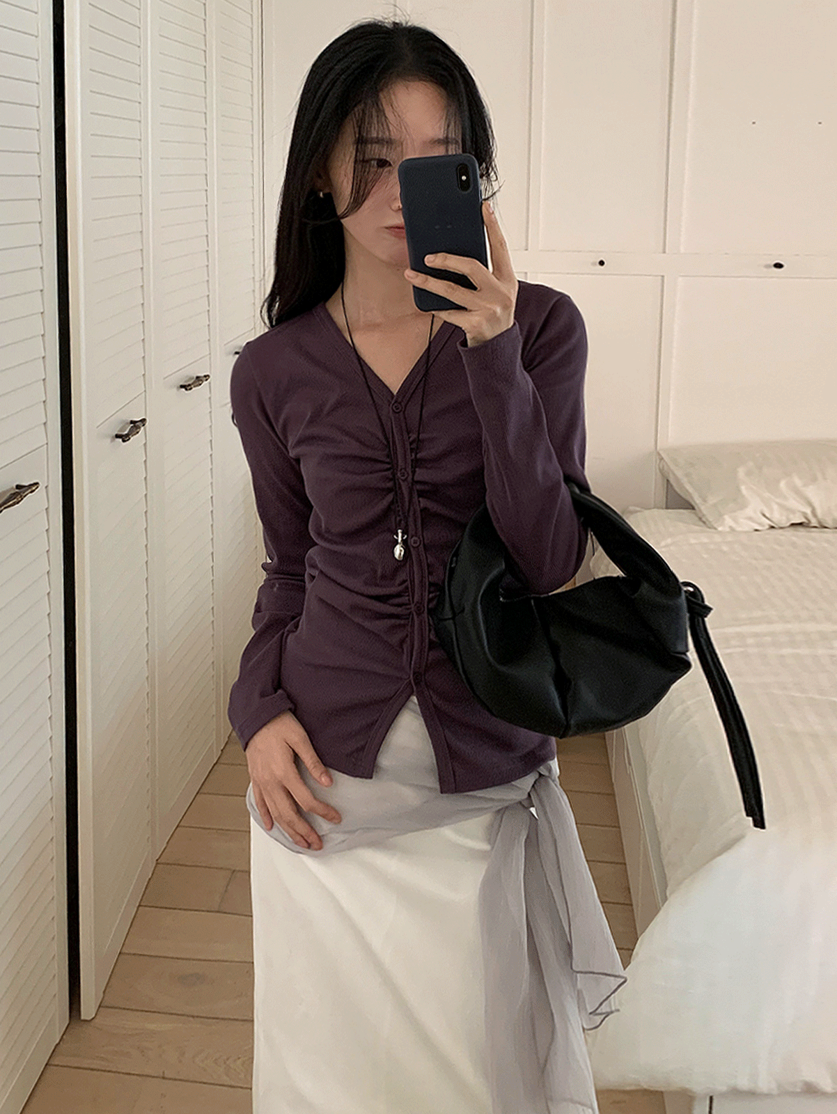 어리틀빗 hince shirring cardigan (4color) 올리브 당일발송