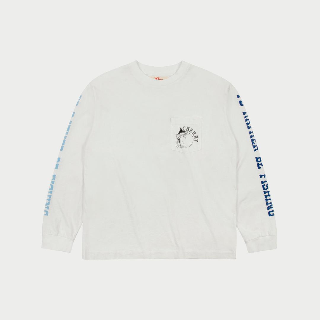 Marlin Fishing Long Sleeve T-Shirt (Vintage White) - XS