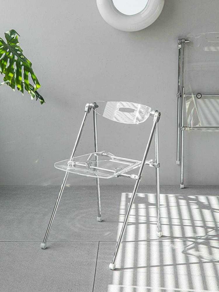 바우하우스 미드센추리 접이식 투명 아크릴 의자 카페 인테리어